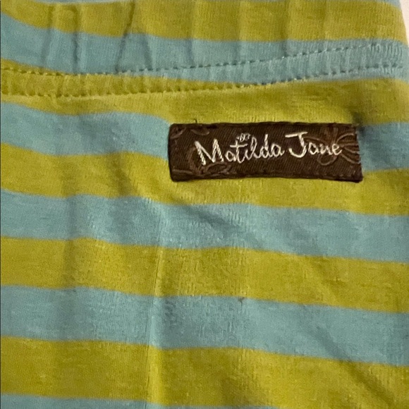 Matilda Jane size 2 Paint by Numbers Lemongrass Benny’s Blue Green Striped EUC - Picture 4 of 6